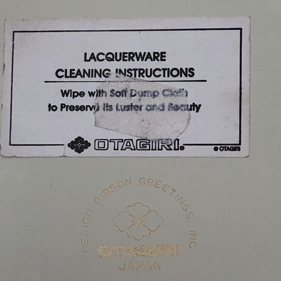 Otagiri Christmas Lacquerware Tray Vintage Sparrow Holly Holiday Trinket Dish - Picture 9 of 9